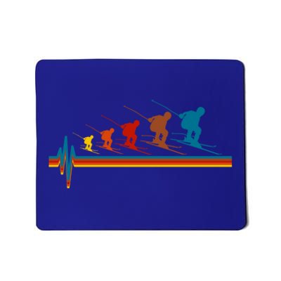 Skiing Ski Heartbeat Skier Retro Vintage Gift Mousepad