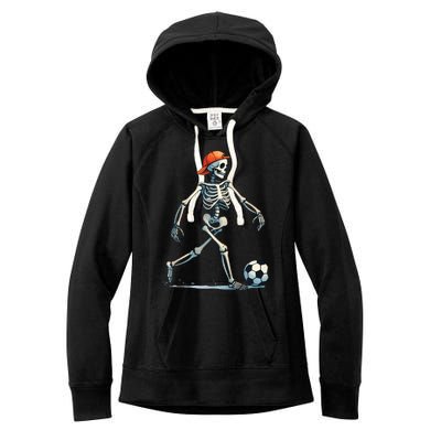 Skeleton Soccer Halloween Costume Funny Women's Fleece Hoodie