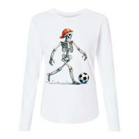 Skeleton Soccer Halloween Costume Funny Womens Cotton Relaxed Long Sleeve T-Shirt