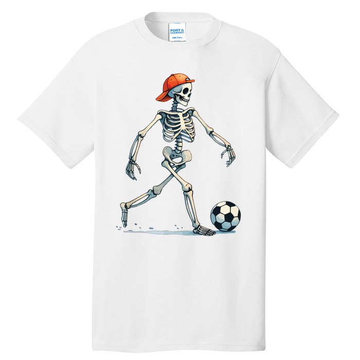 Skeleton Soccer Halloween Costume Funny Tall T-Shirt