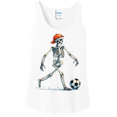 Skeleton Soccer Halloween Costume Funny Ladies Essential Tank