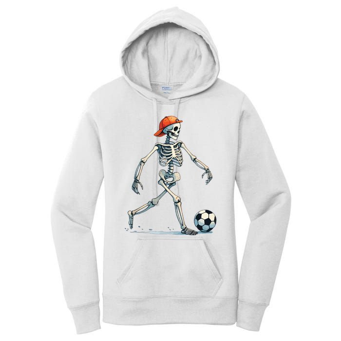 Skeleton Soccer Halloween Costume Funny Women's Pullover Hoodie