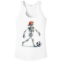 Skeleton Soccer Halloween Costume Funny Ladies PosiCharge Competitor Racerback Tank