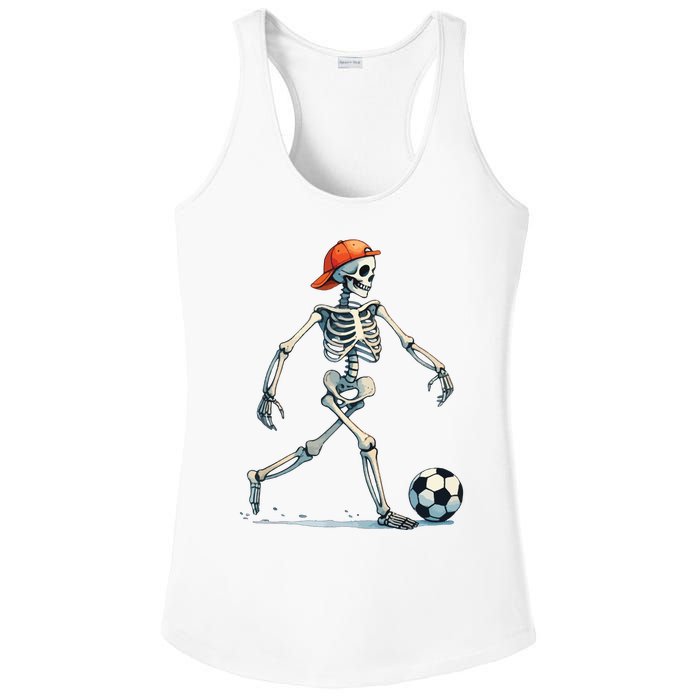 Skeleton Soccer Halloween Costume Funny Ladies PosiCharge Competitor Racerback Tank