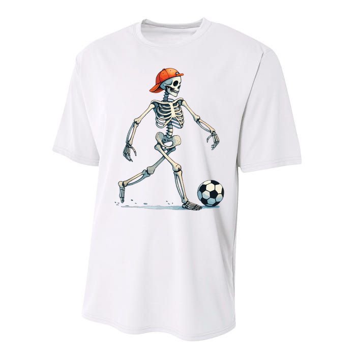 Skeleton Soccer Halloween Costume Funny Performance Sprint T-Shirt