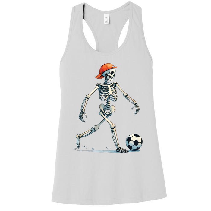 Skeleton Soccer Halloween Costume Funny Women's Racerback Tank