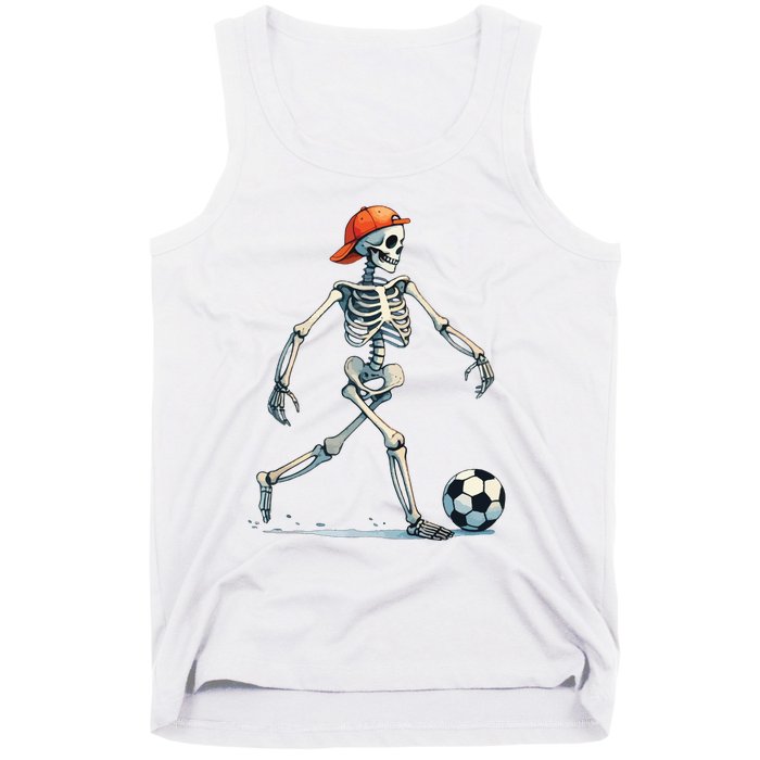 Skeleton Soccer Halloween Costume Funny Tank Top