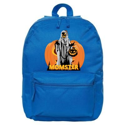 Scary Spooky Halloween Pumpkin Momster Mom Funny Gift 16 in Basic Backpack