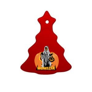 Scary Spooky Halloween Pumpkin Momster Mom Funny Gift Ceramic Tree Ornament