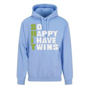 SHIT So Happy I Have Twins Funny Fathers Day Dad Daddy Papa Unisex Surf Hoodie