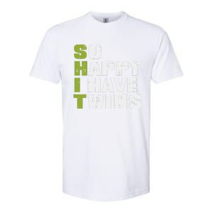 SHIT So Happy I Have Twins Funny Fathers Day Dad Daddy Papa Softstyle CVC T-Shirt