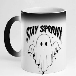 Stay Spooky Halloween Ghost Funny Gift 11oz Black Color Changing Mug