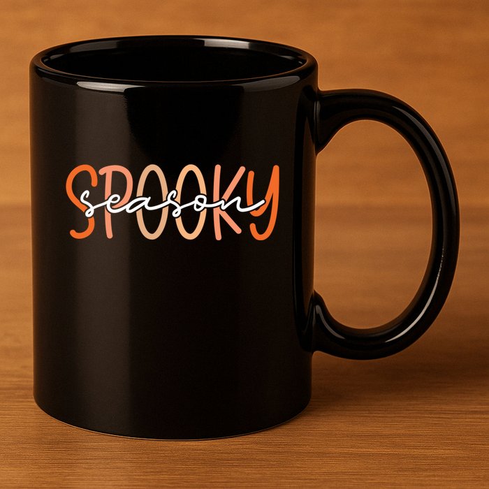 Spooky Season Halloween Spooky Vibes Autumn Fall Retro Gift 11oz C Handle Ceramic Mug