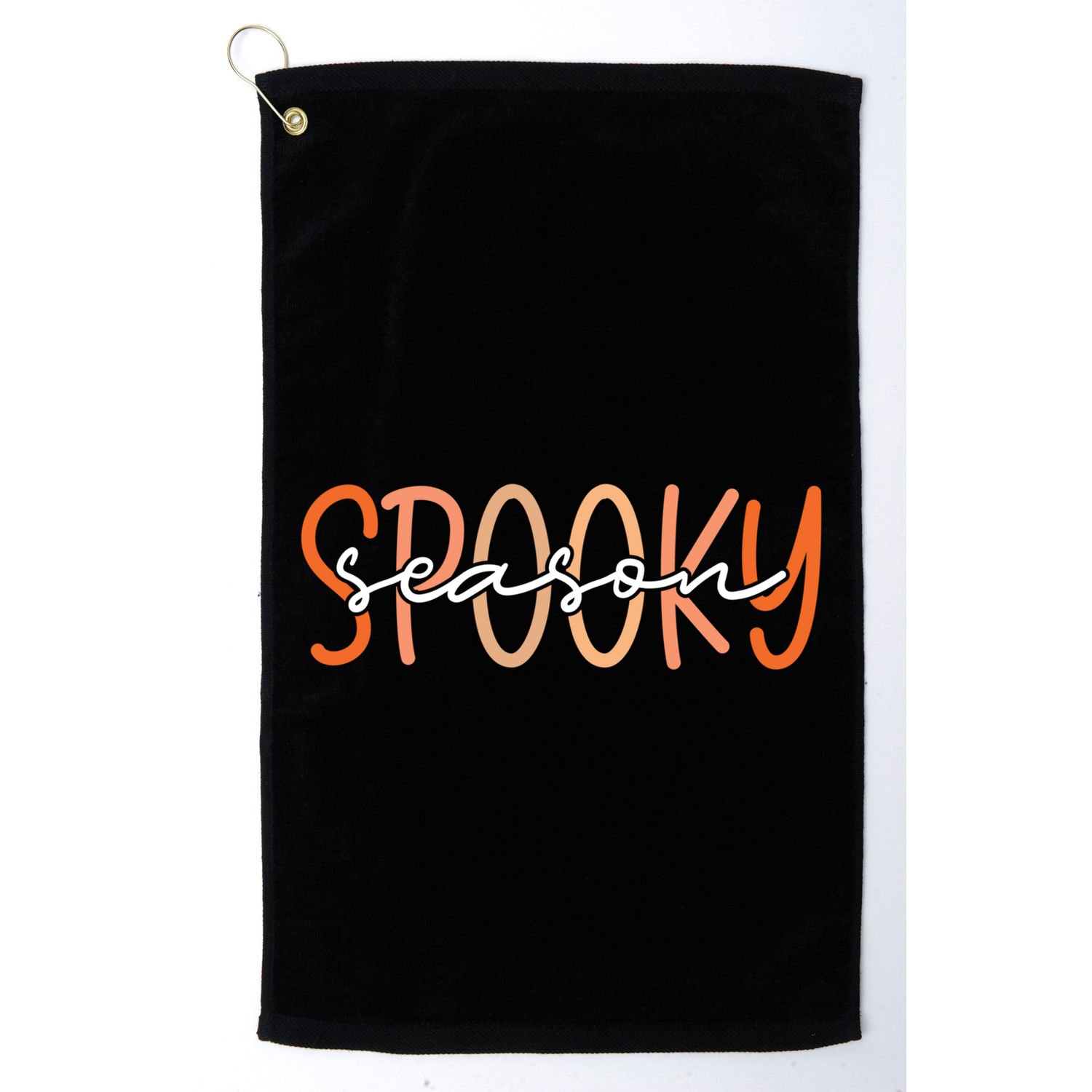 Spooky Season Halloween Spooky Vibes Autumn Fall Retro Gift Golf Towel