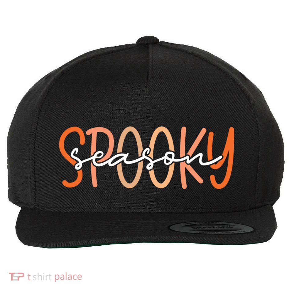 Spooky Season Halloween Spooky Vibes Autumn Fall Retro Gift Wool Snapback Cap