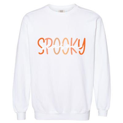 Spooky Season Halloween Spooky Vibes Autumn Fall Retro Gift Garment-Dyed Sweatshirt
