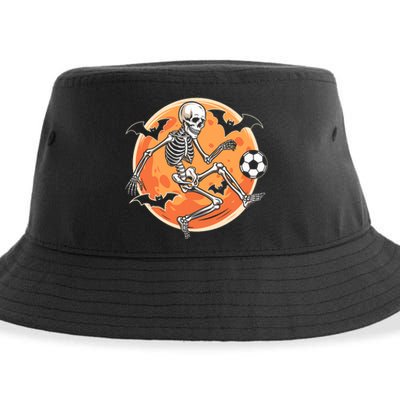 Soccer Skeleton Halloween Soccer Player Funny Sustainable Bucket Hat