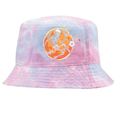 Soccer Skeleton Halloween Soccer Player Funny Tie-Dyed Bucket Hat