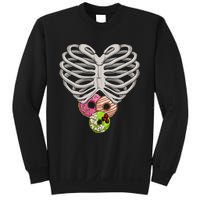 Scary Skeleton Halloween Skull Rib Cage Donuts Sweatshirt