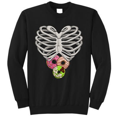 Scary Skeleton Halloween Skull Rib Cage Donuts Tall Sweatshirt