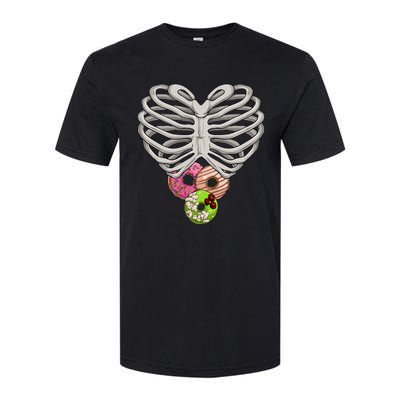 Scary Skeleton Halloween Skull Rib Cage Donuts Softstyle® CVC T-Shirt