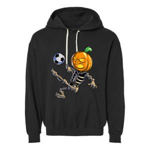 Soccer Skeleton Halloween Soccer Halloween Garment-Dyed Fleece Hoodie