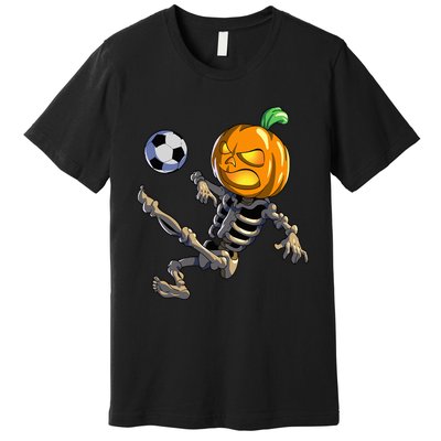 Soccer Skeleton Halloween Soccer Halloween Premium T-Shirt