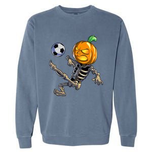 Soccer Skeleton Halloween Soccer Halloween Garment-Dyed Sweatshirt