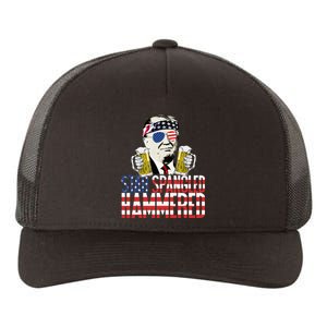 Star Spangled Hammered President Donald Trump Beer Lover Yupoong Adult 5-Panel Trucker Hat