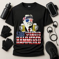 Star Spangled Hammered President Donald Trump Beer Lover Cooling Performance Crew T-Shirt