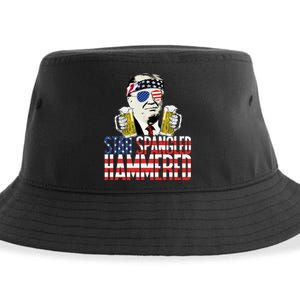 Star Spangled Hammered President Donald Trump Beer Lover Sustainable Bucket Hat