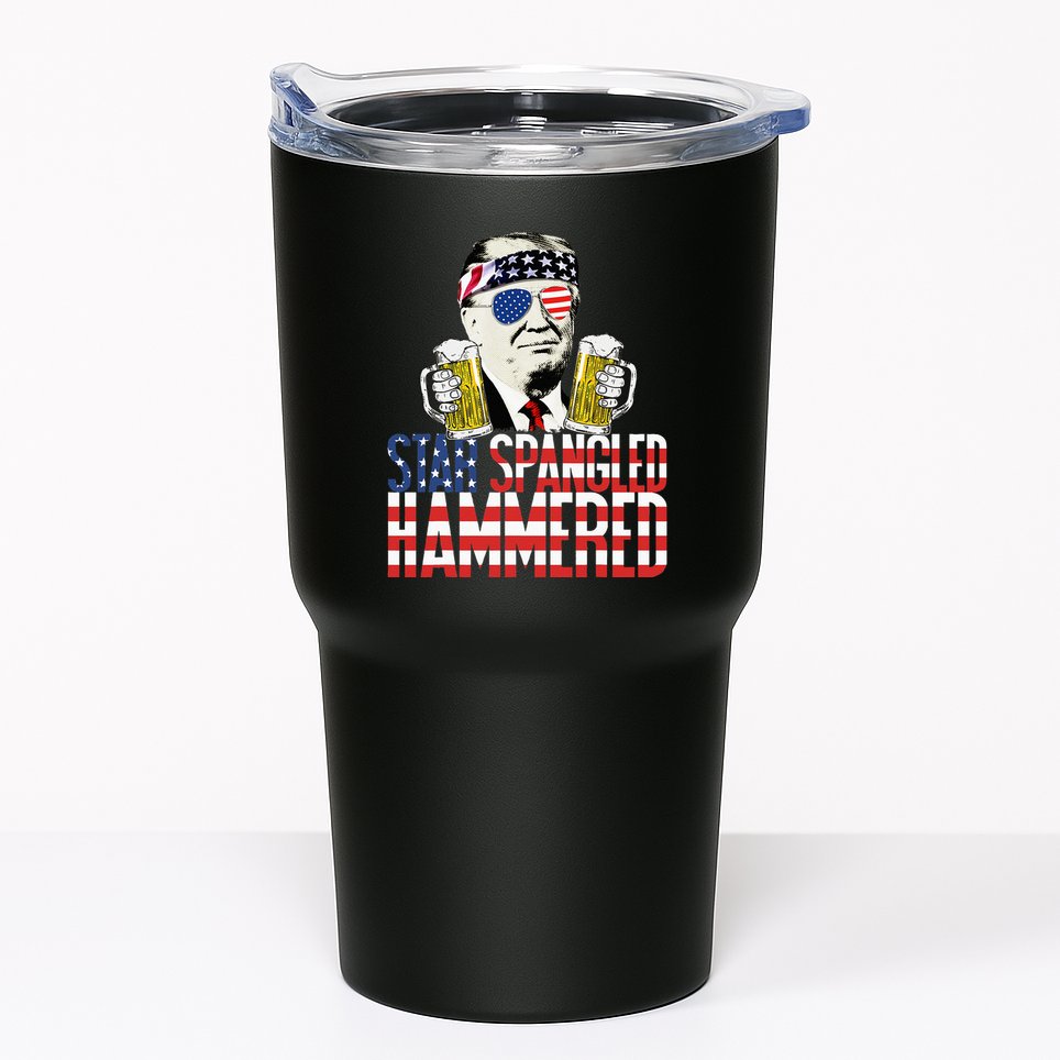 Star Spangled Hammered President Donald Trump Beer Lover Tumbler