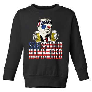 Star Spangled Hammered President Donald Trump Beer Lover Toddler Sweatshirt