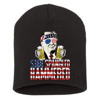 Star Spangled Hammered President Donald Trump Beer Lover Short Acrylic Beanie