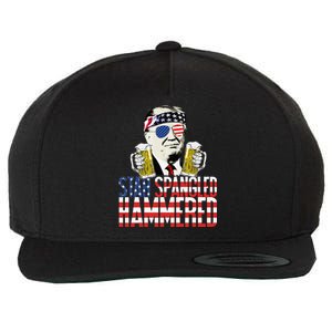 Star Spangled Hammered President Donald Trump Beer Lover Wool Snapback Cap