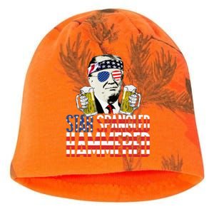 Star Spangled Hammered President Donald Trump Beer Lover Kati - Camo Knit Beanie