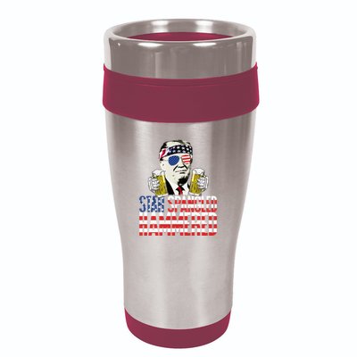 Star Spangled Hammered President Donald Trump Beer Lover 16oz Travel Tumbler