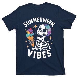 Summerween Summer Halloween Funny Skeleton Ice Cream Party T-Shirt