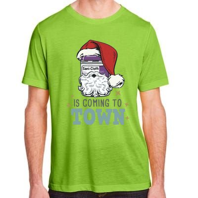 SaniCloth Santa Hat Funny Christmas Nurse Rn Cna Icu Er Gift Adult ChromaSoft Performance T-Shirt