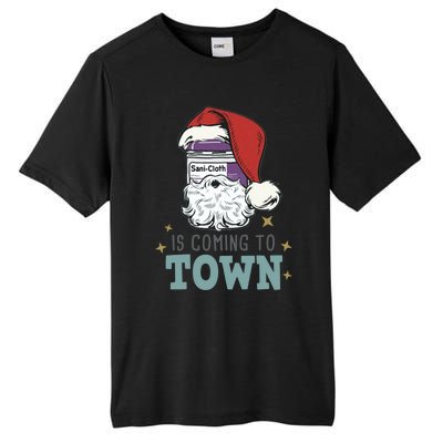 SaniCloth Santa Hat Funny Christmas Nurse Rn Cna Icu Er Gift Tall Fusion ChromaSoft Performance T-Shirt