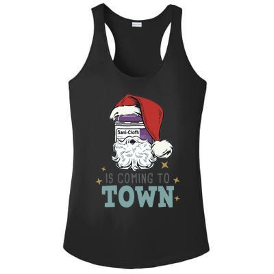 SaniCloth Santa Hat Funny Christmas Nurse Rn Cna Icu Er Gift Ladies PosiCharge Competitor Racerback Tank