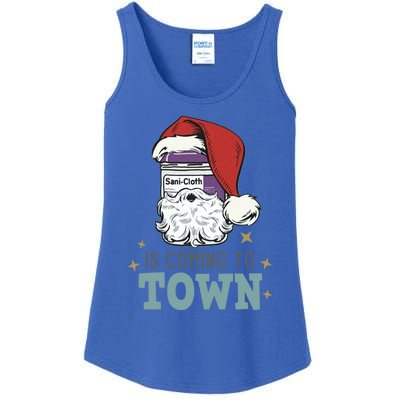 SaniCloth Santa Hat Funny Christmas Nurse Rn Cna Icu Er Gift Ladies Essential Tank