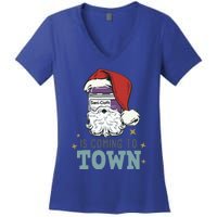 SaniCloth Santa Hat Funny Christmas Nurse Rn Cna Icu Er Gift Women's V-Neck T-Shirt