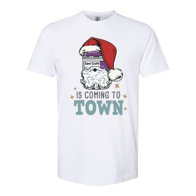 SaniCloth Santa Hat Funny Christmas Nurse Rn Cna Icu Er Gift Softstyle CVC T-Shirt