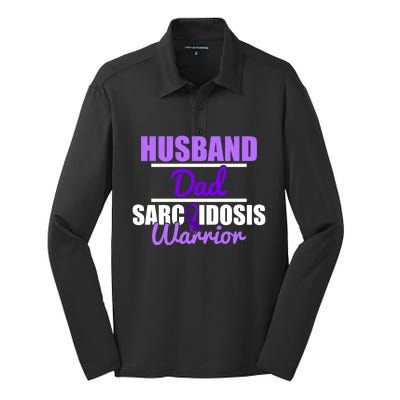 Sarcoidosis Survivor Husband Dad Awareness Warrior Gift Silk Touch Performance Long Sleeve Polo