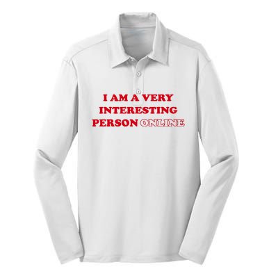 Sarah Simons I Am A Very Interesting Person Online Silk Touch Performance Long Sleeve Polo