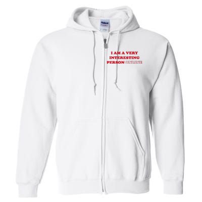 Sarah Simons I Am A Very Interesting Person Online Full Zip Hoodie