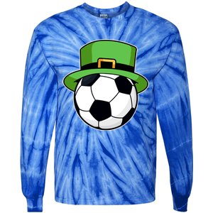 Soccer Sport Irish Shamrock Funny St Patricks Day Gift Tie-Dye Long Sleeve Shirt