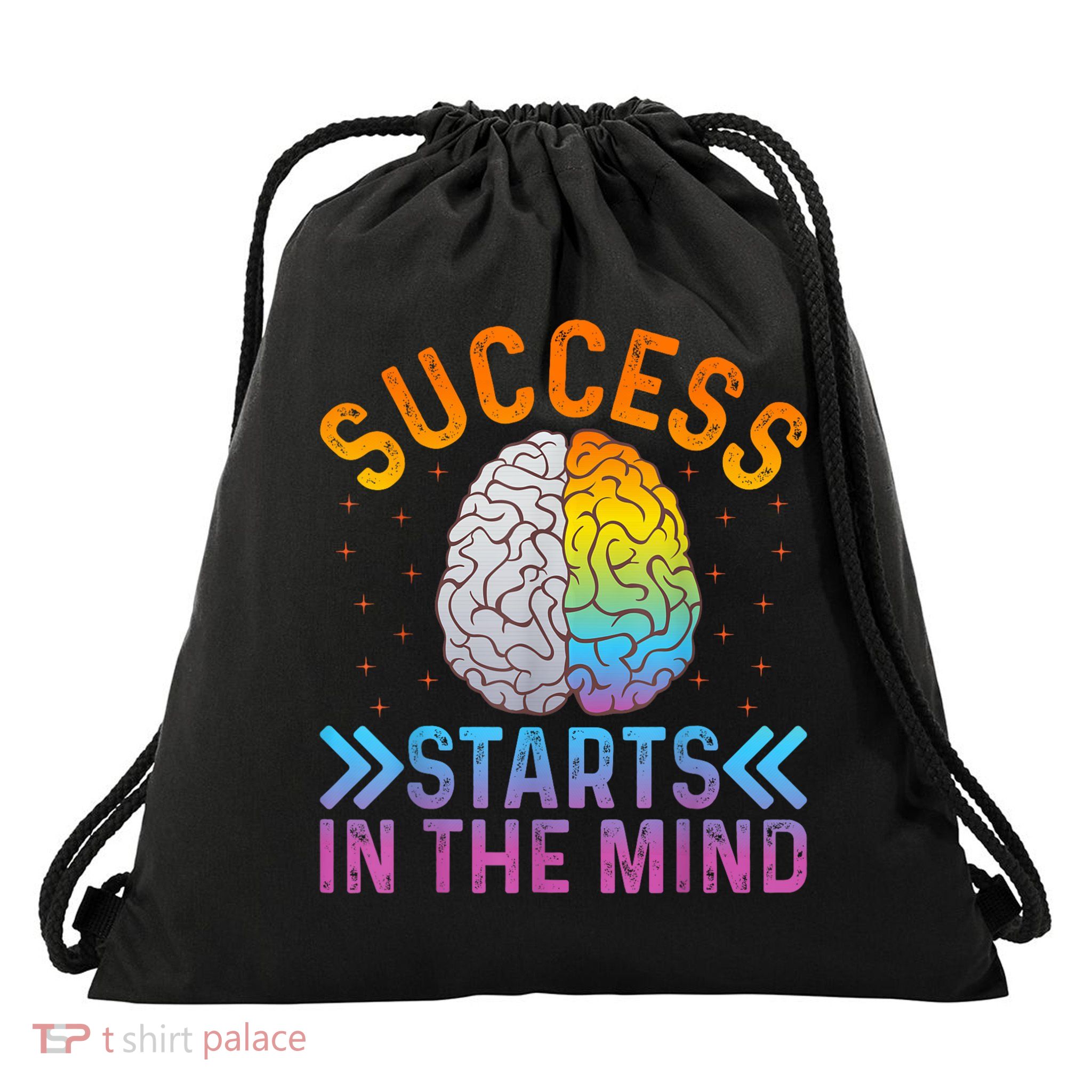 Success Starts In The Mind Motivational Success Mindset Drawstring Bag