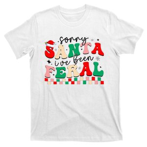 Sorry Santa I've Been Feral Funny Retro Christmas  T-Shirt